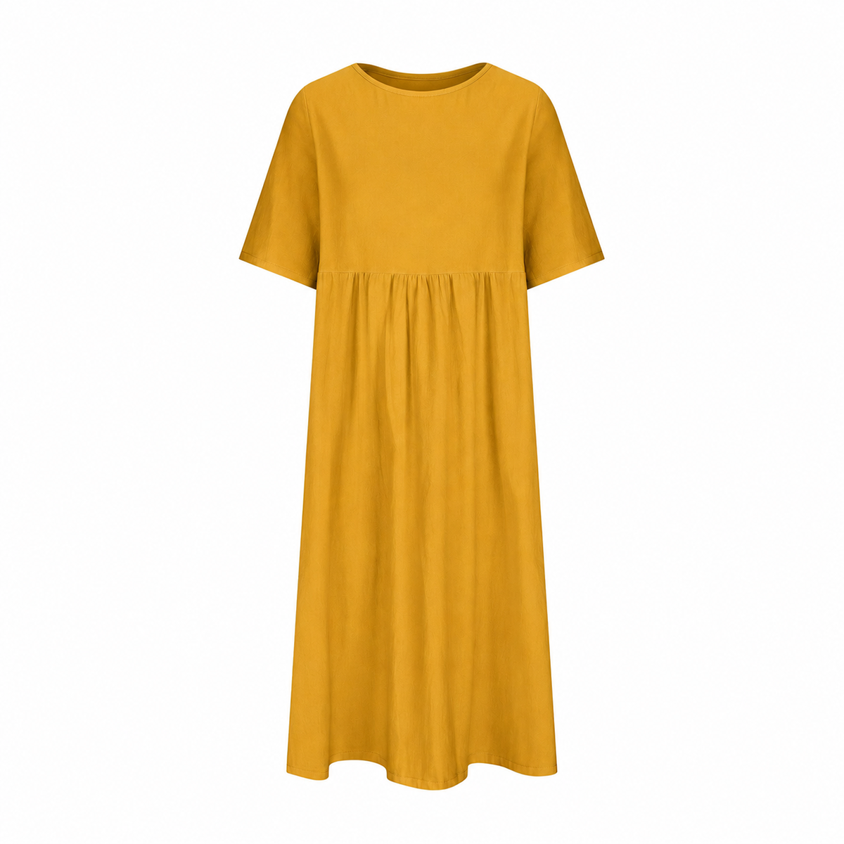 New Summer Cotton Linen Casual Short-Sleeve Dresses