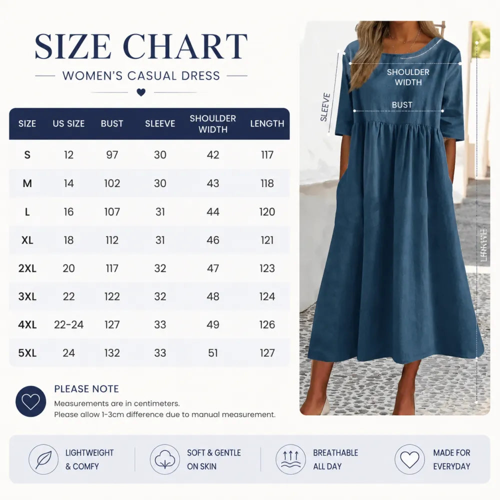 New Summer Cotton Linen Casual Short-Sleeve Dresses