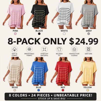 Women's Striped 2 Piece Outfits